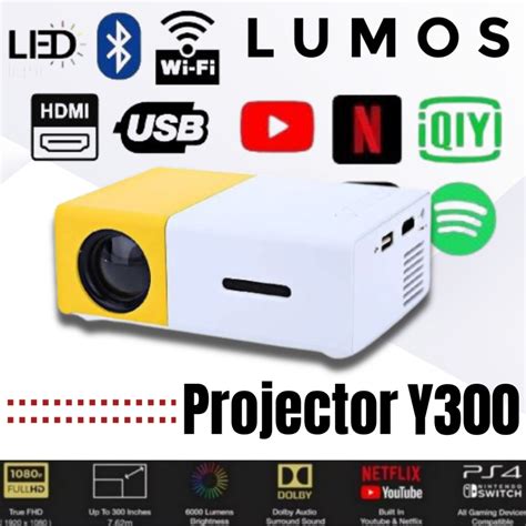 Lumos Projector Y Mini Portable Projector Hd P Led Laptop Phone