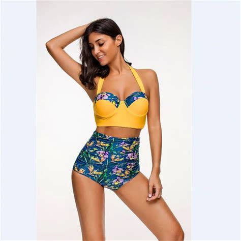 New Sexy Bikinis 2018 Women Swimsuit High Waisted Bathing Suit Swim