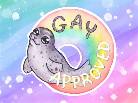 Gay Seal Of Approval Vinyl Sticker Rainbow Pet Portraits