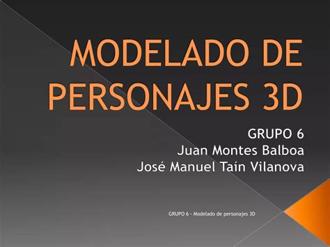 Modelado De Personajes D Ppt