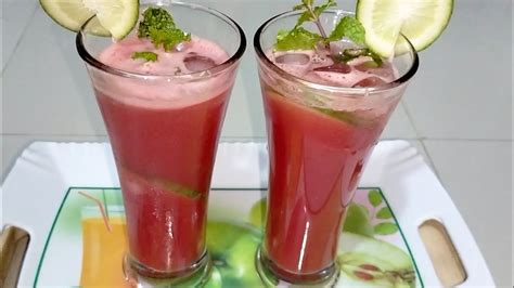 তরমুজের জুস শরবত How To Make Watermelon Juiccec Bangla Recipe Youtube