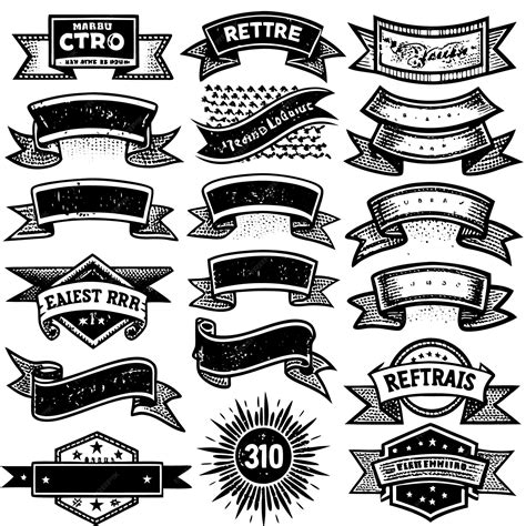 Set Of Vintage Ribbons Vector Premium Ai Generated Vector