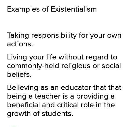 Examples Of Existentialism And Give Their A Further Explanation