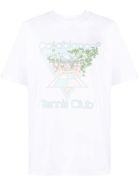 Casablanca Tennis Club Icon Cotton T Shirt White Farfetch