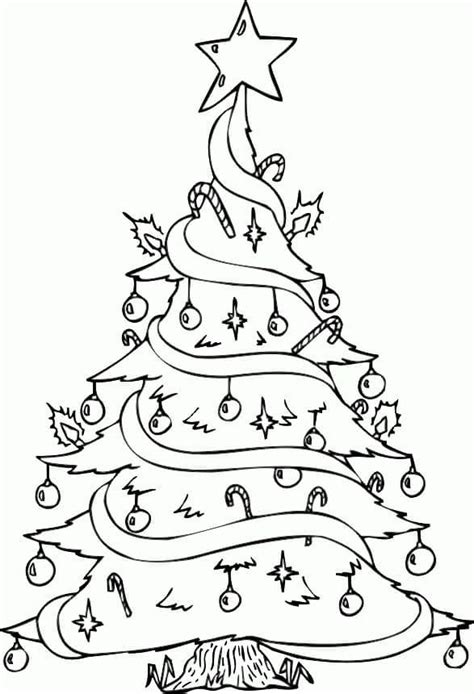 Coloriage Sapin de Noël Mignon télécharger et imprimer gratuit sur