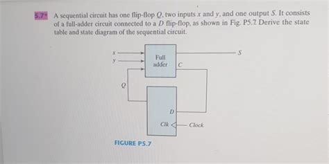 Solved A Sequential Circuit Has One Flip Flop Q Two Inputs Chegg