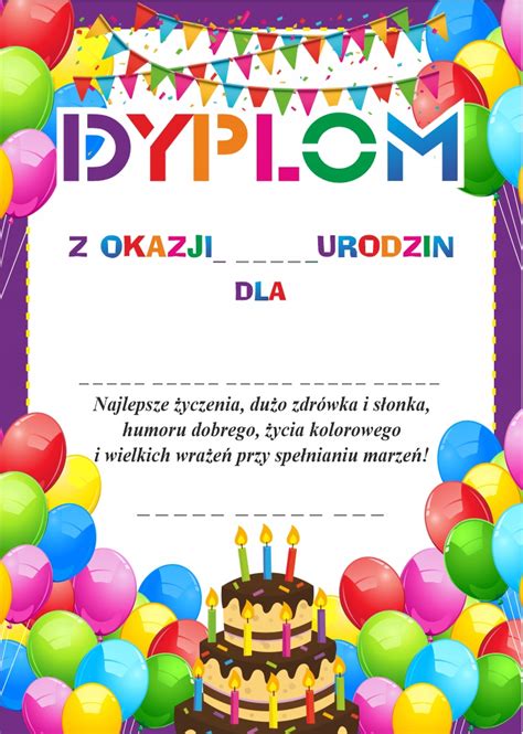 Dyplomy Dla Dzieci Urodziny Niska Cena Na Allegro Pl