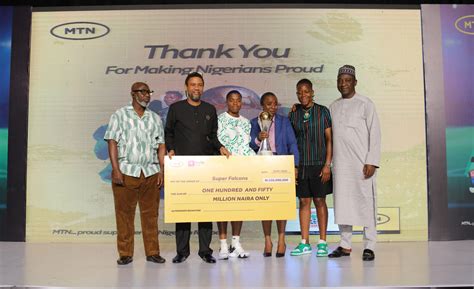 MTN Nigeria Awards 150 million Naira to Super Falcons after Historic