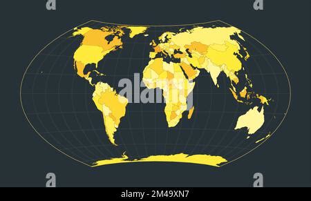 Vector Weltkarte Wagner Vii Projektion Geografische Karte Mit Breiten