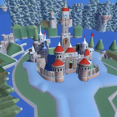 3d Mario 64 Castle Aerial View 4k 20 Snow Stable Diffusion Openart