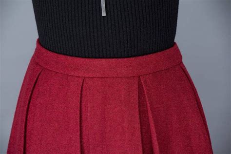 Wool Skirt Midi Wool Skirt A Line Pleated Wool Skirt Women Etsy