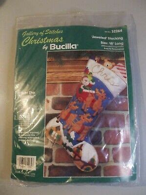 Vtg Bucilla Felt Stocking Kit New Over The Rooftop Ebay