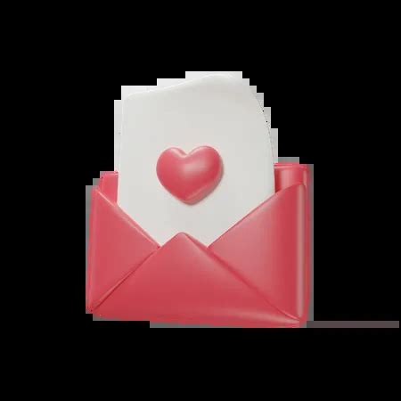 Love Letter 3D Icon download in PNG, OBJ or Blend format