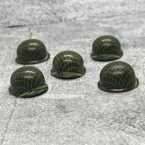 5-pack WW2 Helmet Camo With Strap Lot for Minifigures A107037 Minifigure NOT Included Blocks ...