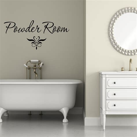 Powder Room Vinyl Wall Decal Bathroom Decor Mirror Quotes Vwaq Etsy