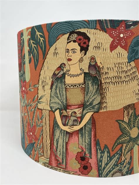 Frida Kahlo Terracotta Drum Lampshade Fait Par Moi