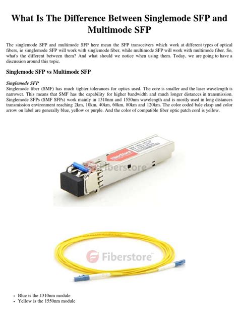 What Is The Difference Between Singlemode Sfp And Multimode Sfp