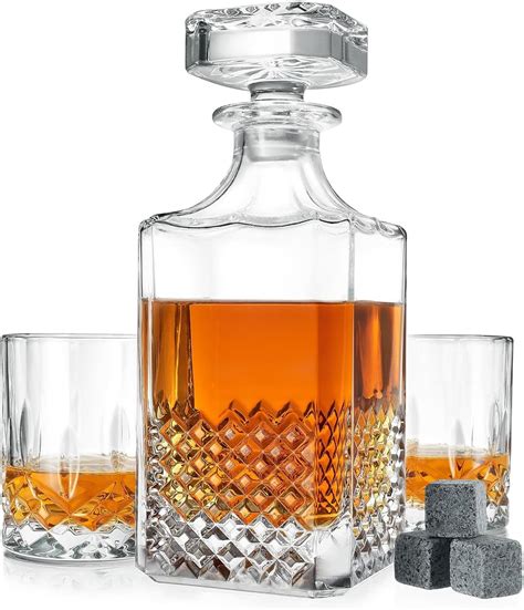 Whiskey Decanter Set With Cooling Stones Perfect Gift For Whisky