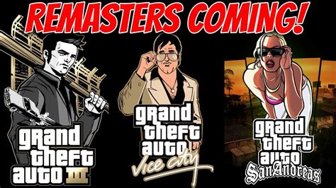 GTA 3 Vice City And San Andreas Remasters Are COMING LEAK YouTube