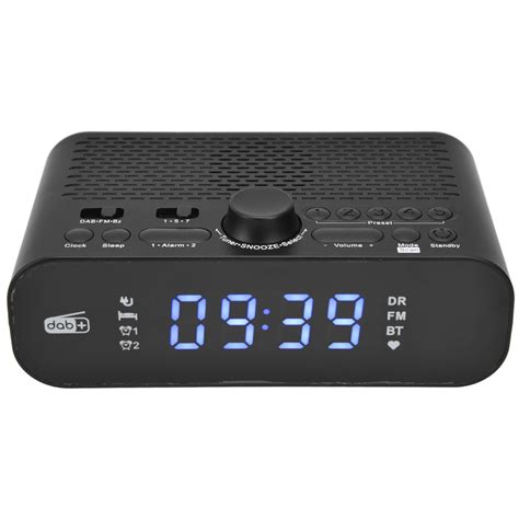 Alarm Clock Radio Led Display Bass Diaphragm Adjustable Brightness Dab