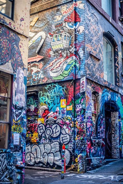 Graffiti Street Art In Melbourne Australia Victoria Editorial Image