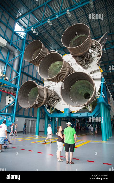 Saturn V Apollo Rocket On Display At Nasa Kennedy Space Center Florida