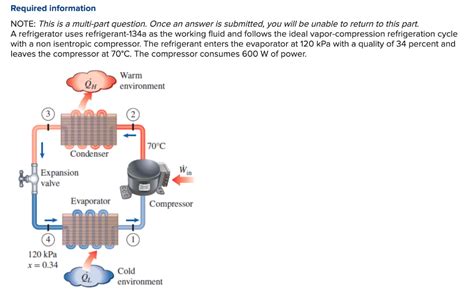 Solved I Need To Find The Mass Flow Rate Of The Refrigerant