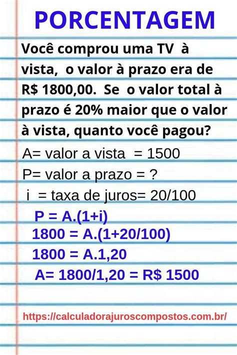 Como Fazer Conta De Porcentagem Passo A Passo Ensino De Matem Tica