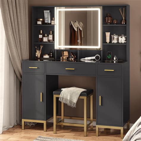 Tiptiper Vanity Set With Lights In Colors Vanity Desk With Mirror