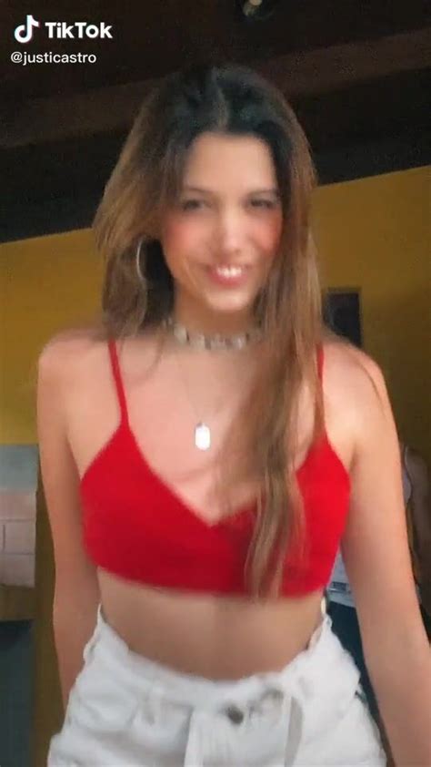 Sexy Justina Castro Shows Cleavage In Red Bikini Top Sexyfilter