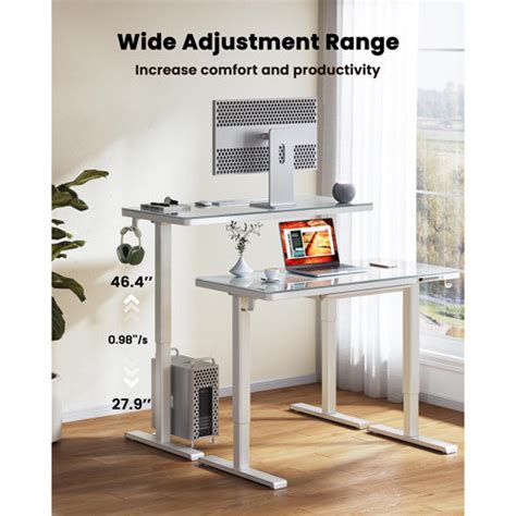 Inbox Zero Flavio W Height Adjustable Rectangle Standing Desk With