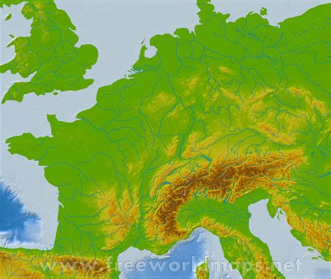 Western Europe Physical Map