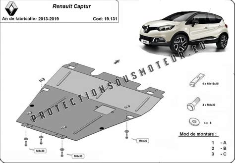 Autres PLAQUE COUVERCLE CACHE PROTECTION SOUS MOTEUR RENAULT CAPTUR