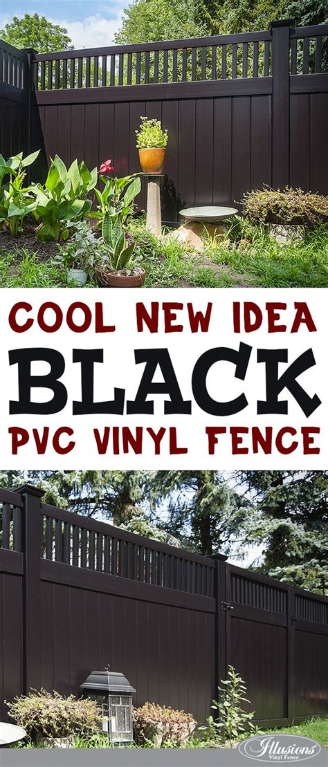 Illusions Pvc Vinyl Fence Photo Gallery Illusions Fence Black Garden Fence Backyard Fences