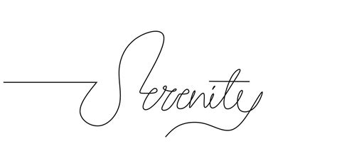 One Continuous Line Drawing Typography Line Art Of Serenity Word