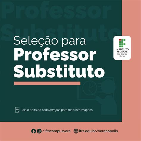 Inscrições Abertas Para Contratação De Professor Substituto Das área De