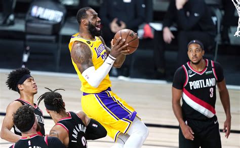 Lebron James Triple Double Helps Lakers Eliminate Trail Blazers