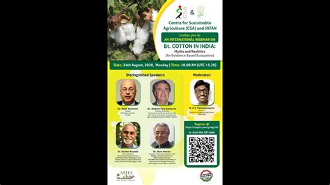 International Webinar On Bt Cotton In India Myths Realities An