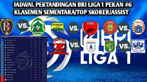 Jadwal Pertandingan Bri Liga Pekan Live Indosiar Persib Bandung Vs