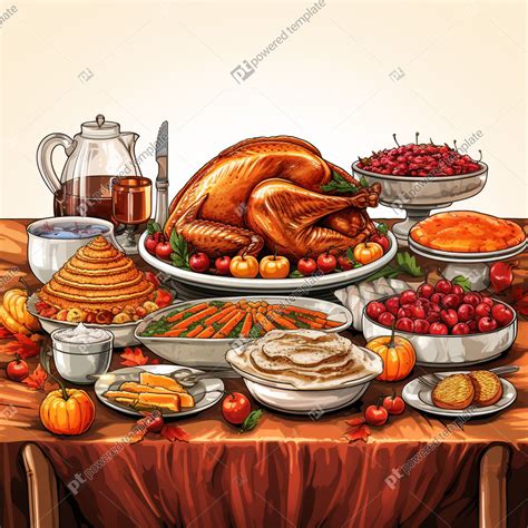 Bountiful Thanksgiving Feast Illustration Free Ai Image