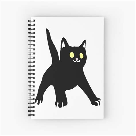 Surprised Black Cat Meme Spiral Notebook By Roddyrodrods Redbubble