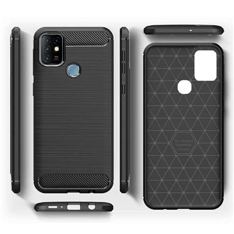 Casotec Carbon Fiber Shockproof Rugged Armor Case Cover With Metallic