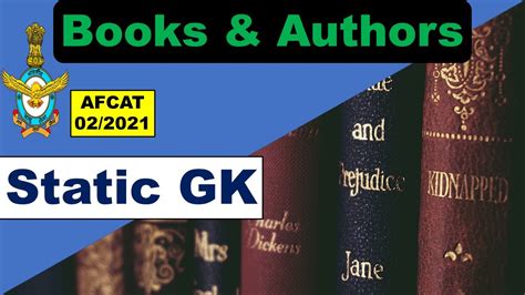 75 Books And Authors For Exams Static GK AFCAT 2021 YouTube