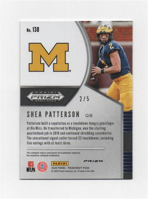 Prizm Draft Picks Shea Patterson Gold Vinyl Rookie Ssp Jersey