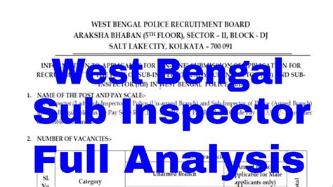 Full Analysis Recruitment To The Post Of Sub Inspector Lady Sub