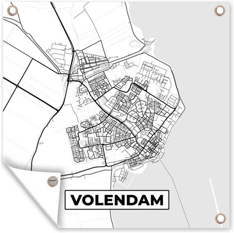 Tuin Poster Kaart Volendam Plattegrond Stadskaart X Cm