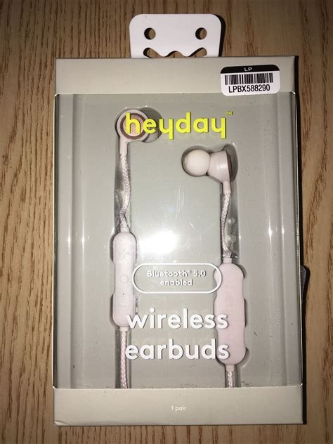 New Heyday Bluetooth 50 Enabled Wireless Earbuds Light Pink 8hr Battery 33ft Ebay