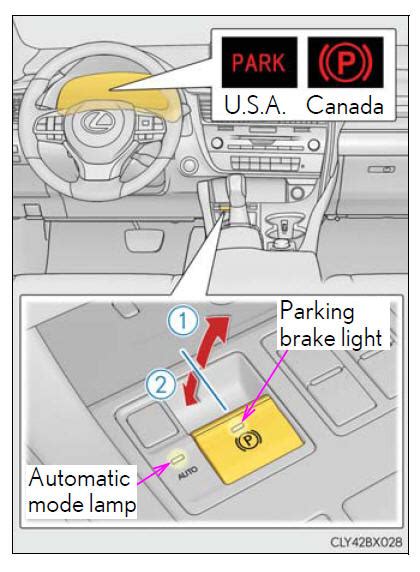 Lexus Rx Rx 350l Rx450h 2016 2025 Owners Manual Parking Brake Driving Procedures