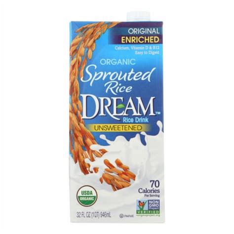 Dream Organic Unsweetened Sprouted Rice Drink Case Of Fl Oz