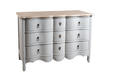 Commode Baroque Gris Clair 3 Tiroirs 110cm Odyssee Commodes Pier Import